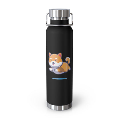 Shiba Inu Copper Vacuum Insulated Bottle, Jumping Shiba Inu Water Bottle, Shiba Inu Cartoon Water Bottle