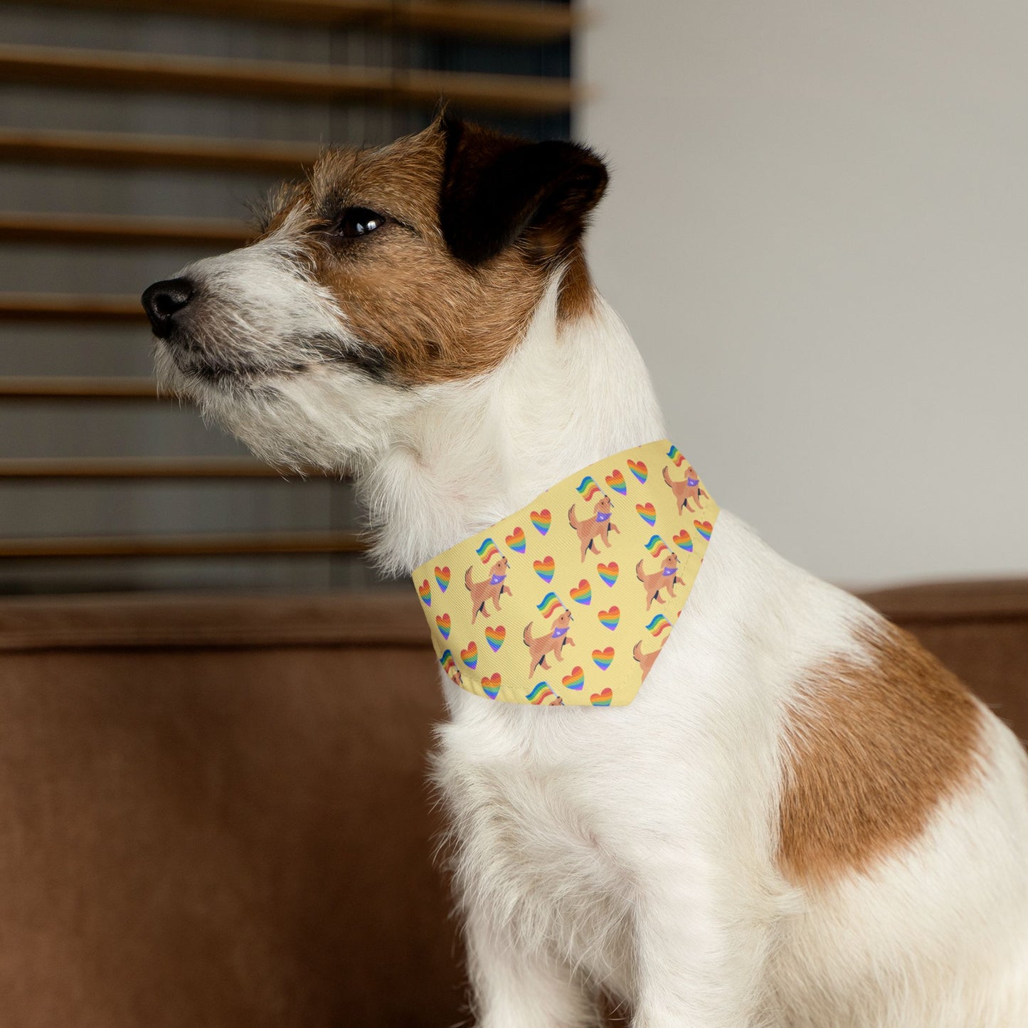 Rainbow Hearts Pet Bandana Collar