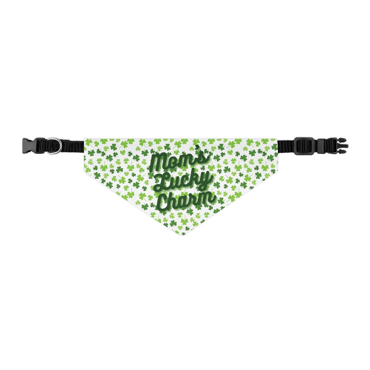 "Mom’s Lucky Charm" Pet Bandana Collar – St. Patrick’s Day Dog Accessory
