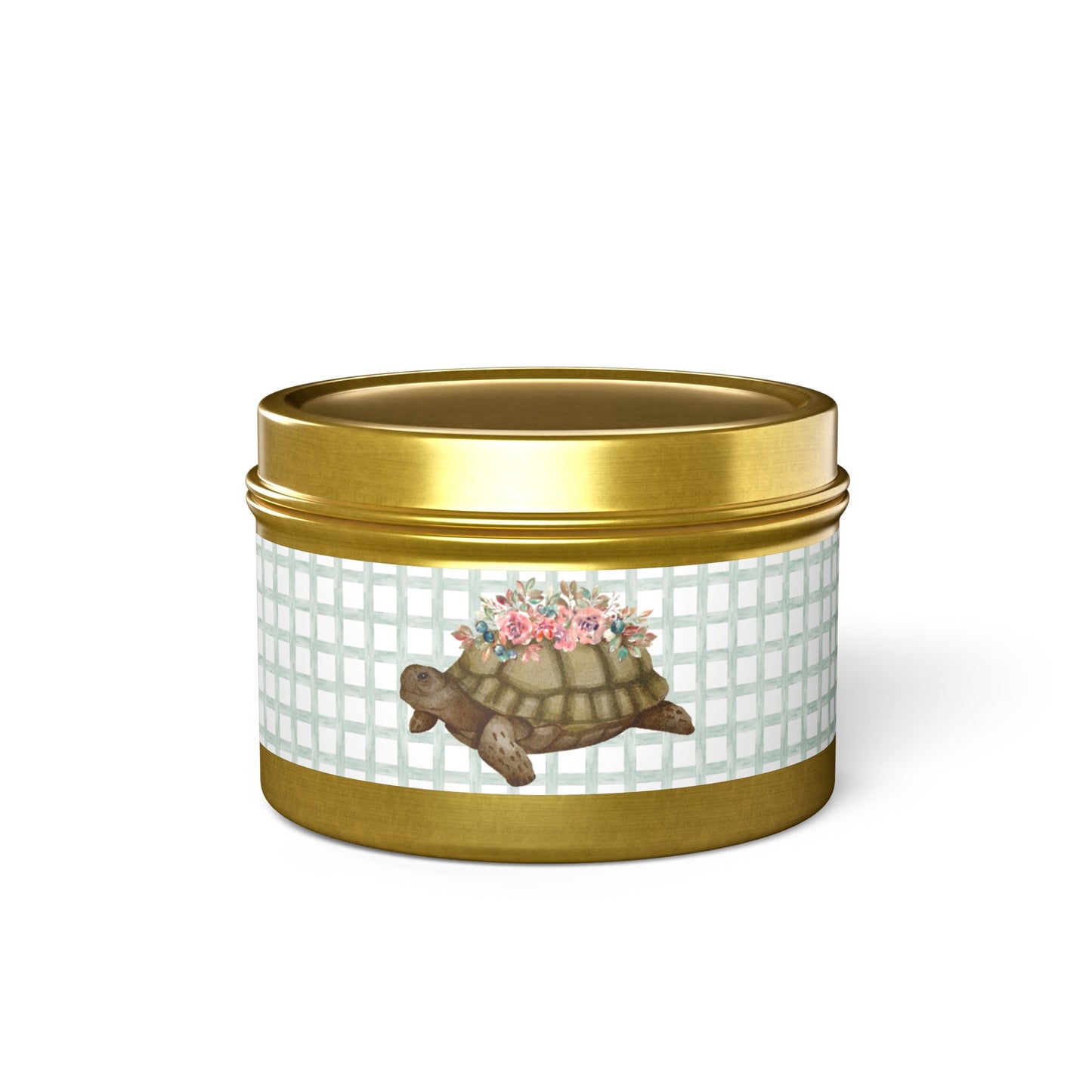 'Floral Turtle' Spring Themed Tin Candle