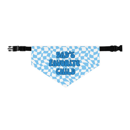 “Dad’s Favorite Child” Blue Pet Bandana – Cute Collar for Pet Dads