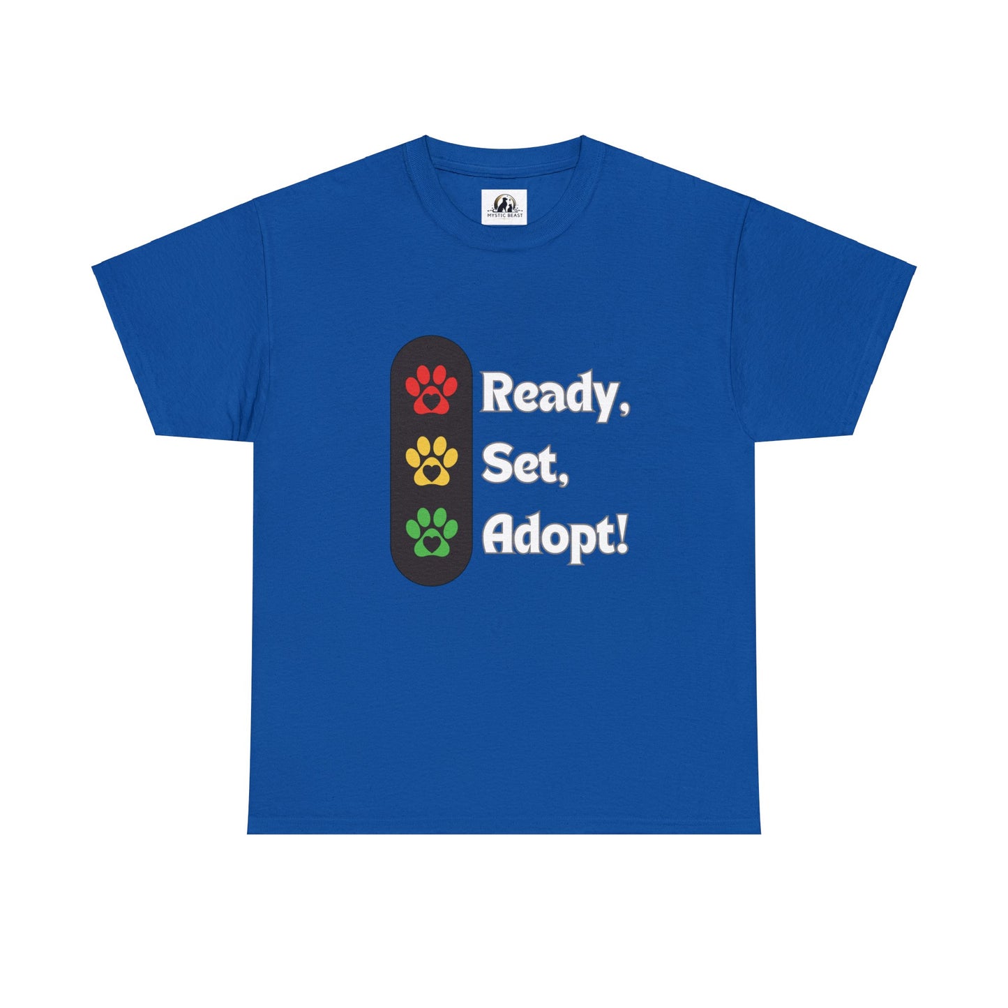 "Ready, Set, Adopt!" Traffic Light Heavy Cotton Tee