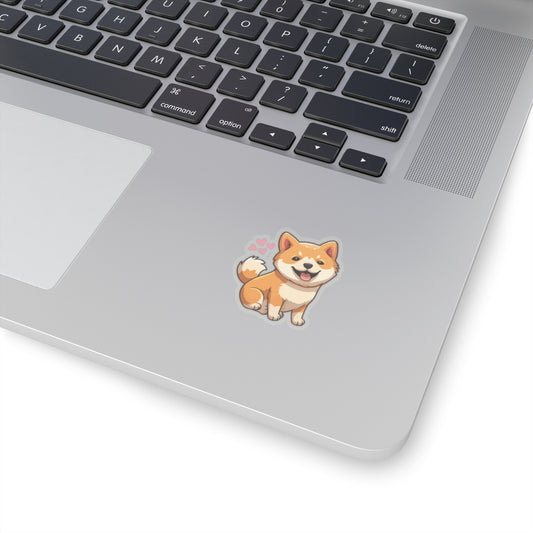 Cute Shiba Inu Love Kiss-Cut Sticker