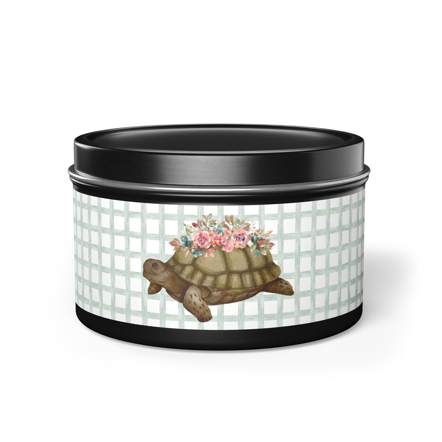 'Floral Turtle' Spring Themed Tin Candle