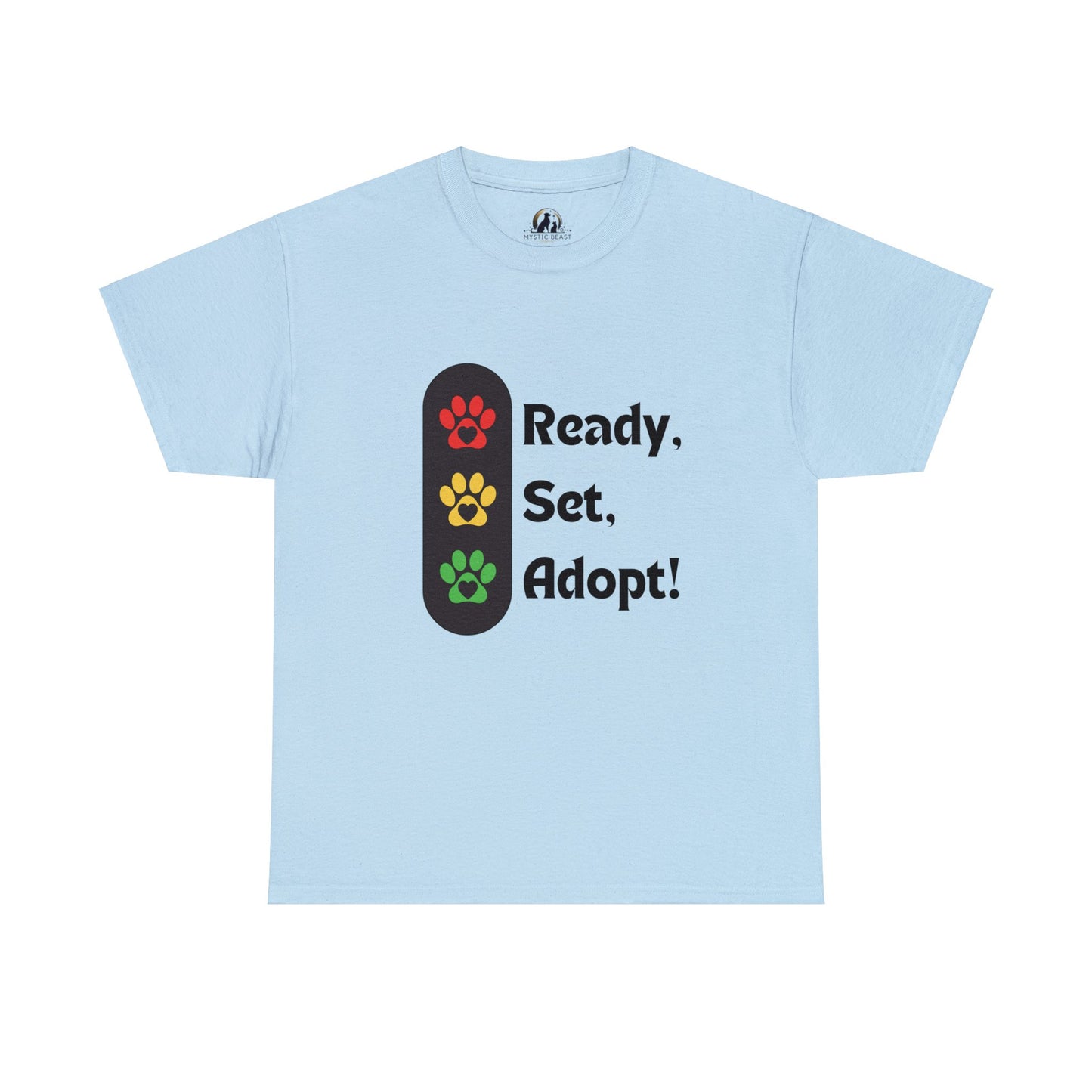 "Ready, Set, Adopt!" Traffic Light Heavy Cotton Tee