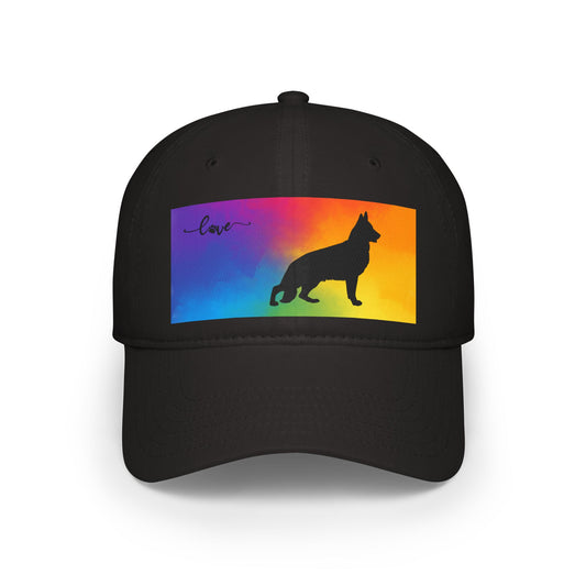 Rainbow German Shepherd Silhouette Low Profile Baseball Cap