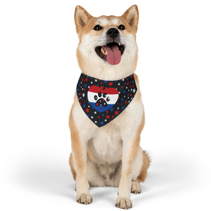 U.S.A., American, Red, White & Blue Pet Bandana Collar (S - XL)