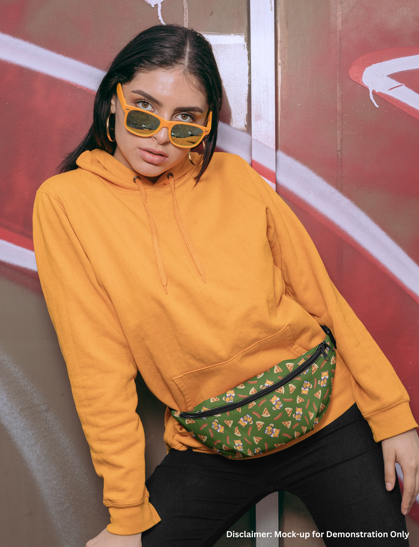 Shiba Inu Dog Fanny Pack, Pizza Fanny Pack (Multiple Colors)