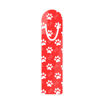 Red Dog Paw Print Aluminum Book Mark