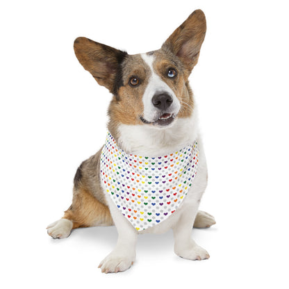 PRIDE, Rainbow Heart Pattern Pet Bandana Collar (S - XL)