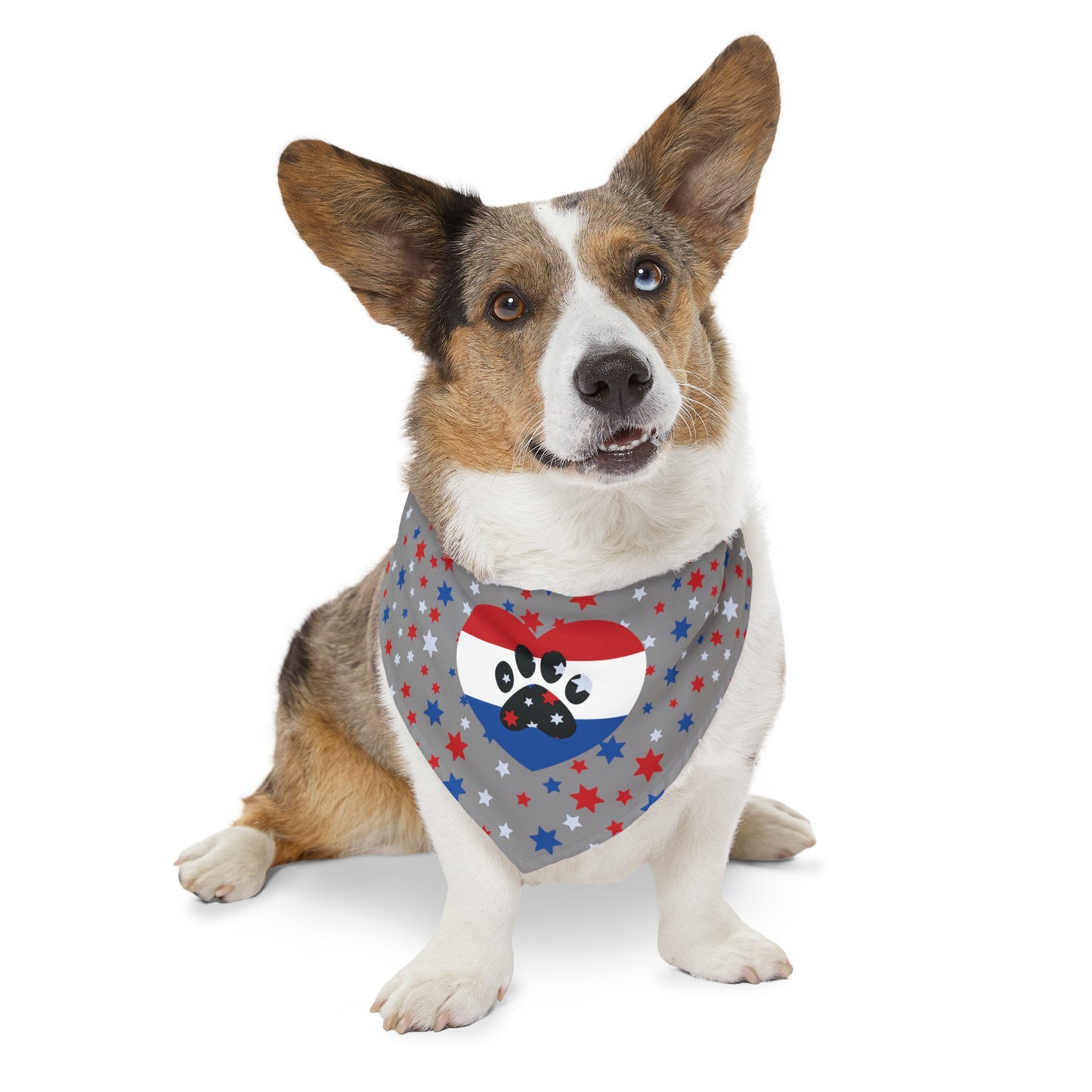 U.S.A., American, Red, White & Blue Pet Bandana Collar (S - XL)