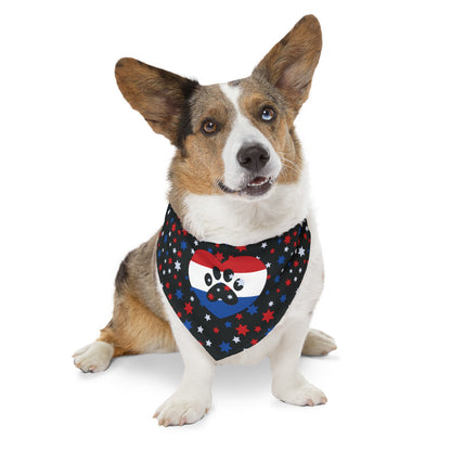 U.S.A., American, Red, White & Blue Pet Bandana Collar (S - XL)