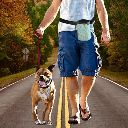 Mint Ice Cream Pattern Dog Treat Pouch – Cute Hands-Free Shoulder Bag for Pet Training & Walks