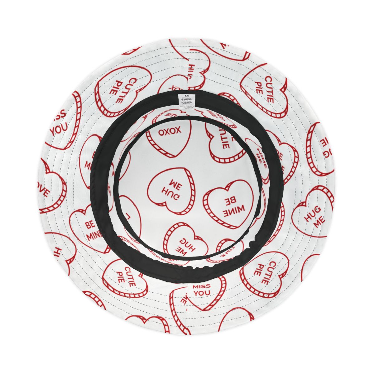 Valentine's Day Bucket Hat - Valentine Heart Shaped Candy Design