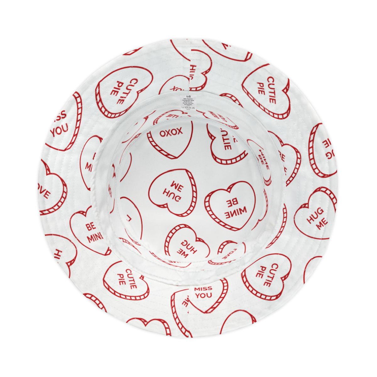 Valentine's Day Bucket Hat - Valentine Heart Shaped Candy Design
